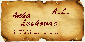 Anka Leskovac vizit kartica
